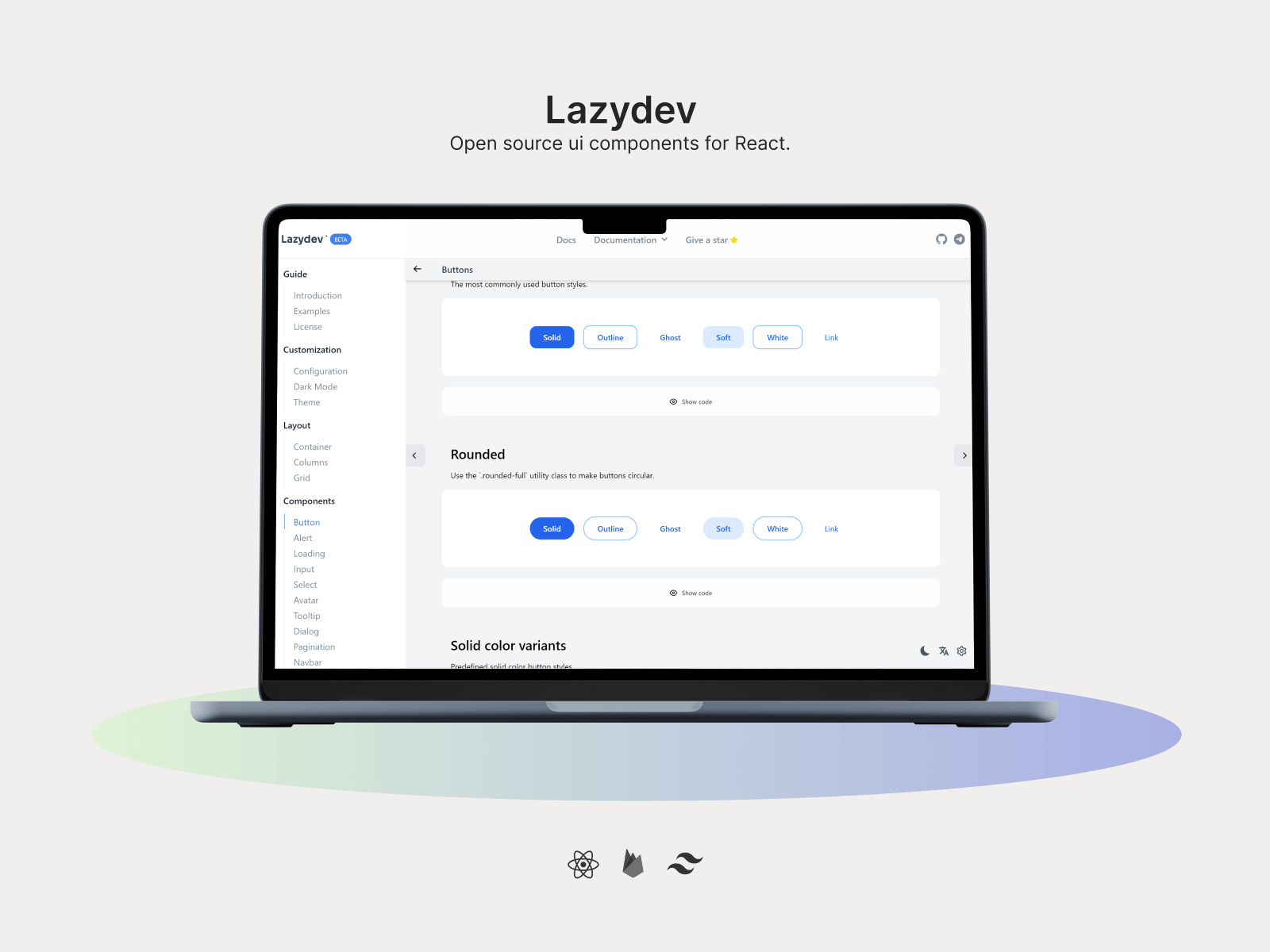 Components list sidebar